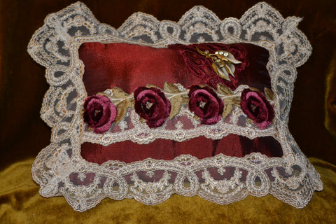 Lace Lovers Ruby Silk Pillow - LLCN205