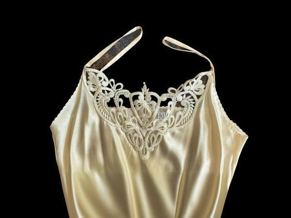 Pure Ivory Silk and Nottingham Lace Cami-Knickers