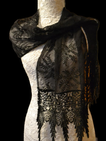 Black Extra Long Angel Wing Scarf - SF318
