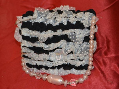 Silk and Satin Purse with Lace Ruffles