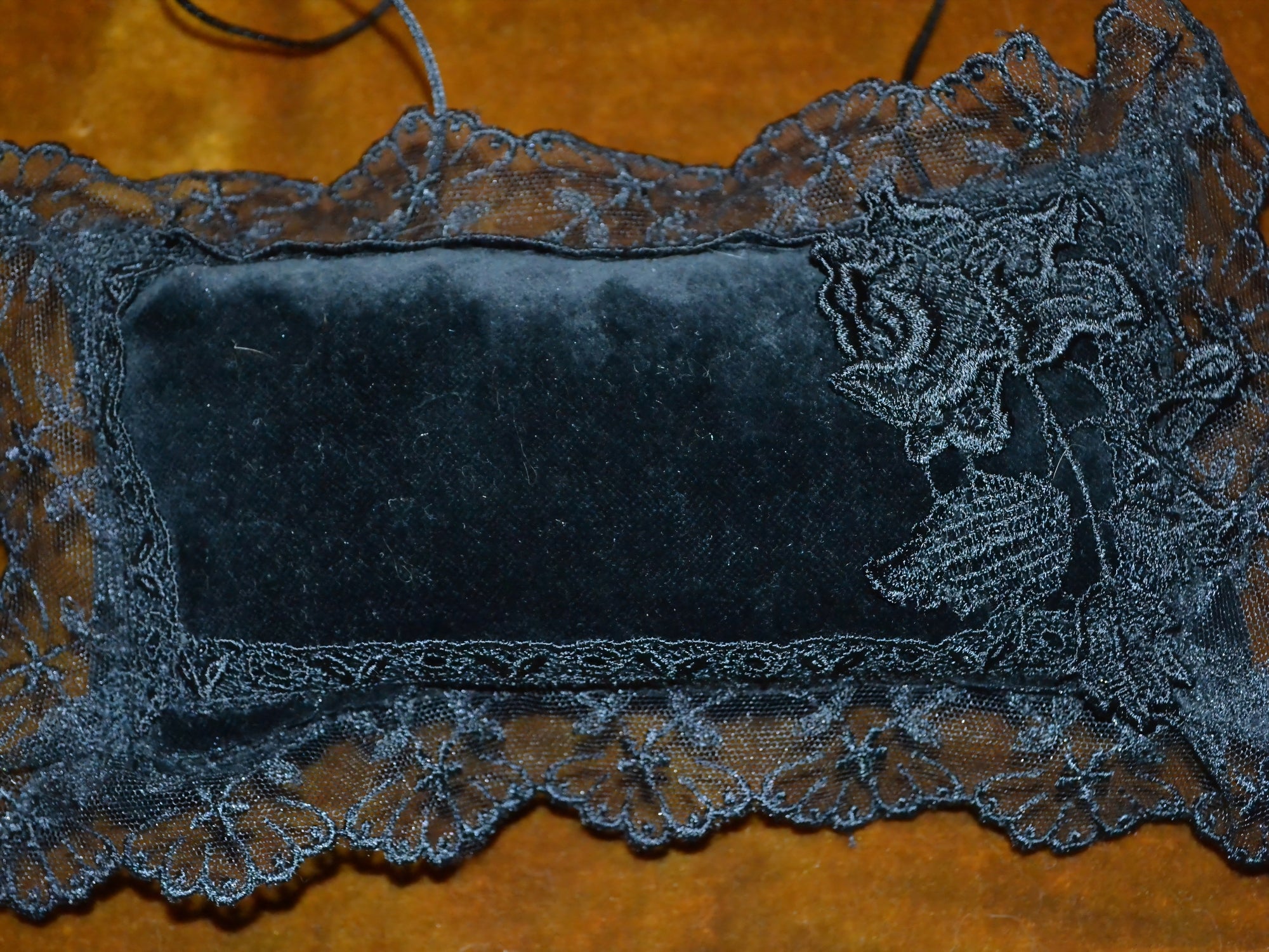 Small Black Cotton Velvet Jewellery Display Cushion - CN211