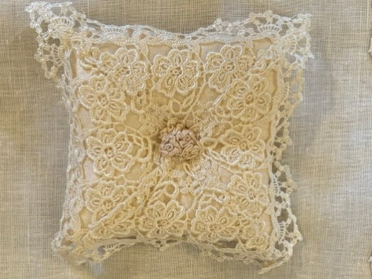 Small Ivory Silk Decorative Pillow - CN215