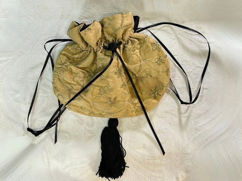 Gold Silk Drawstring Lipstick Purse - PUR26