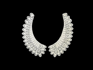 Ivory Nottingham Lace Collar pieces - CR105