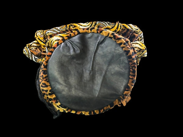 Leopard skin Cotton Velvet Bucket Bag with Rose Lining - PUR47