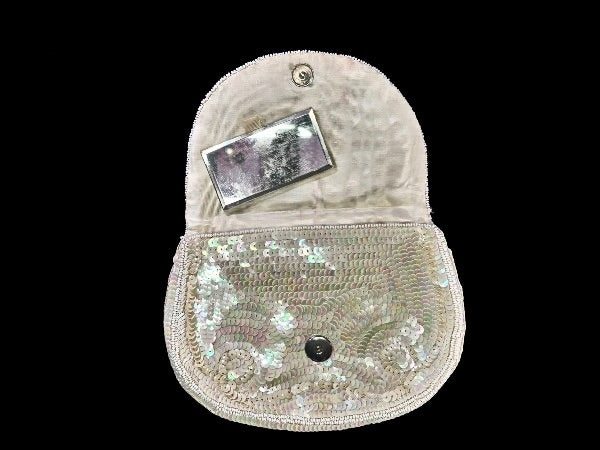 Vintage 1930's Austrian Iridescent Sequinned Purse with Mirror - VP1