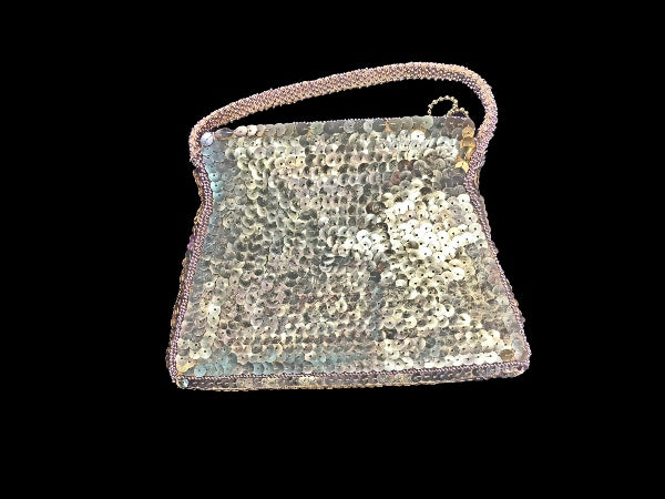 Vintage 1930's Austrian Sequinned Gold Purse - VP2