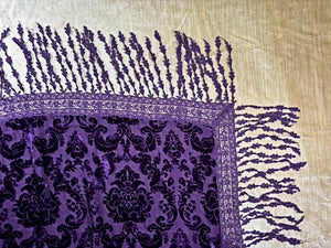 Purple Silk Velvet Drippy Tablecloth/Throw -  TC122