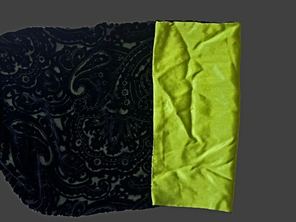 Black Devore Silk Velvet Scarf - SF2002