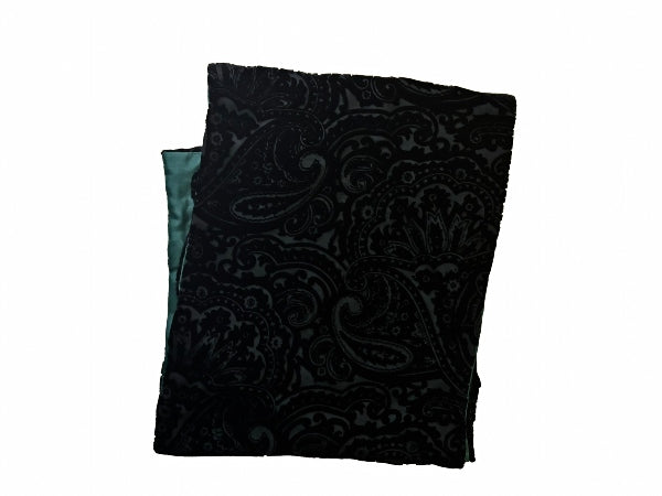 Black Devore Silk Velvet Scarf - SF2003