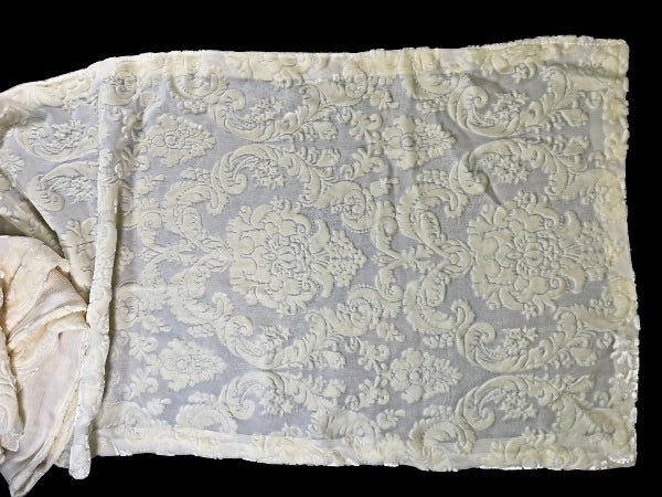 Cream Devore Silk Velvet Scarf - SF2001