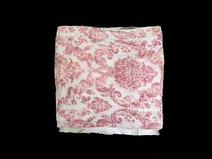 Dusky Pink Devore Silk Velvet and Silk Scarf - SF2007