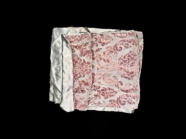 Dusky Pink Devore Silk Velvet and Silk Scarf - SF2007