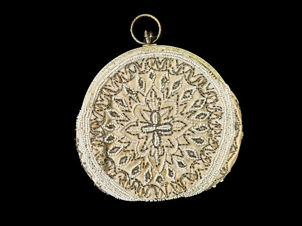 Vintage 1920's French Beaded Purse with Mirror - VP6