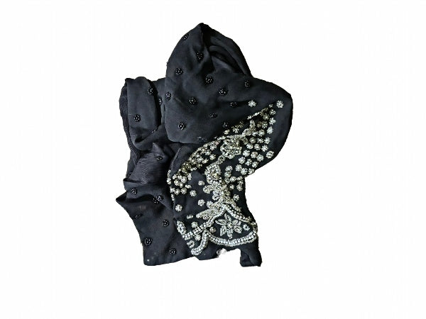 Beaded Silk Chiffon Scarf - SF2012