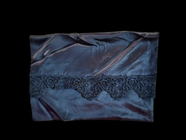 Pure Silk and Nottingham Lace Pale Blue Lingerie/Travel Bag - LBG263
