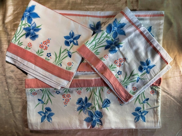 Vintage Floral  Bolster and Pillowcase Set - VBED1