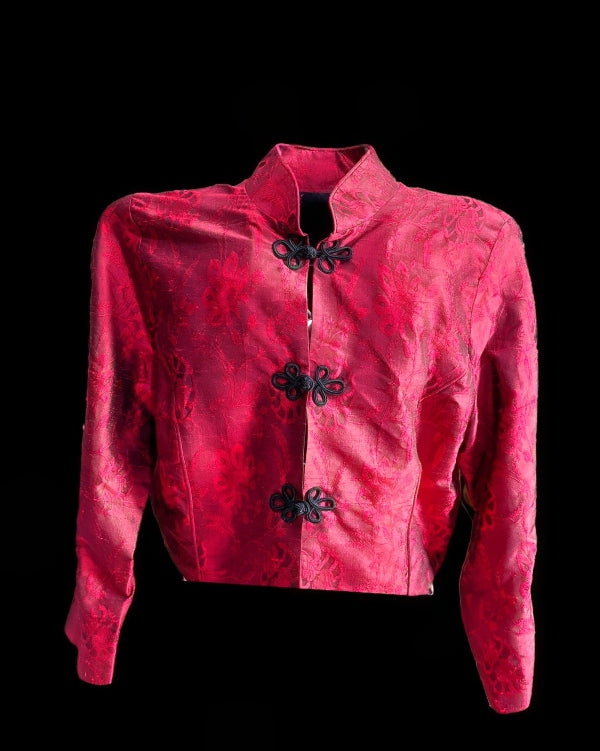 Red Silk Evening Jacket - JAC000001