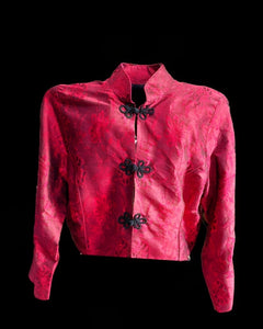 Red Silk Evening Jacket - JAC000001