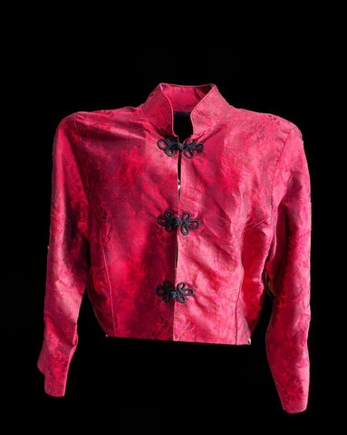 Red Silk Evening Jacket - JAC000001