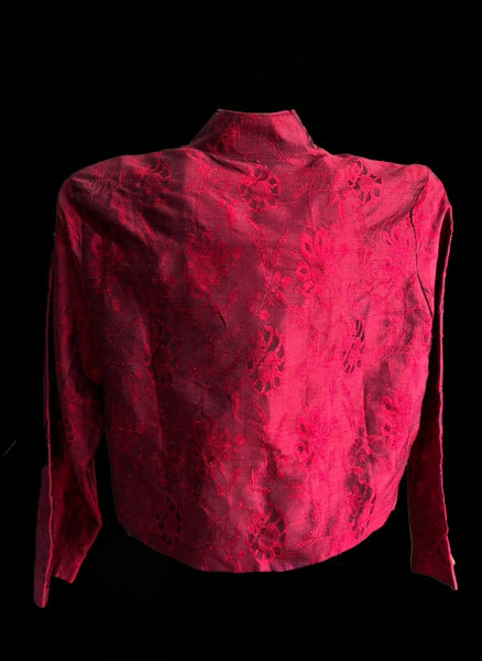 Red Silk Evening Jacket - JAC000001