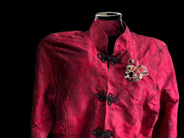 Red Silk Evening Jacket - JAC000001