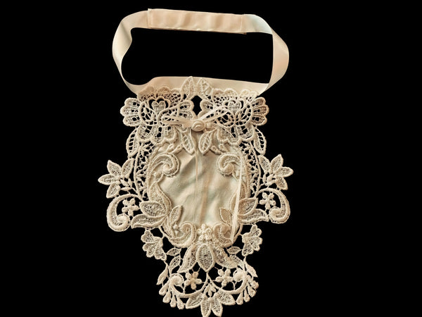 Ivory Nottingham Lace Jabot/Ruffle - JABOTT