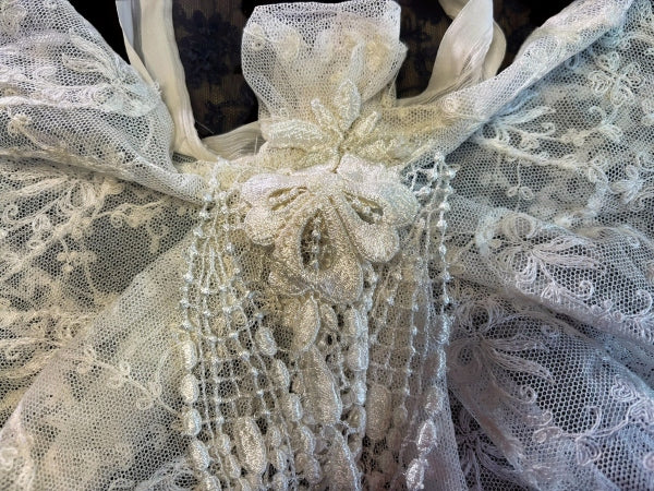 Ivory Nottingham Lace Jabot/Ruffle - JABOTH