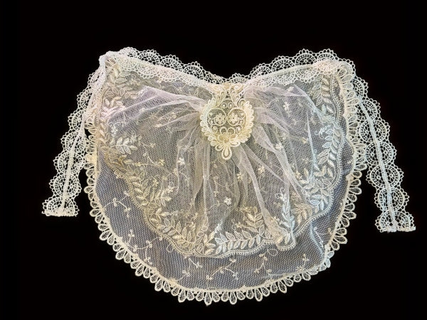 Ivory Nottingham Lace Jabot/Ruffle - JABOTI