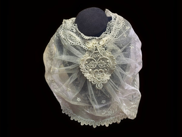 Ivory Nottingham Lace Jabot/Ruffle - JABOTI