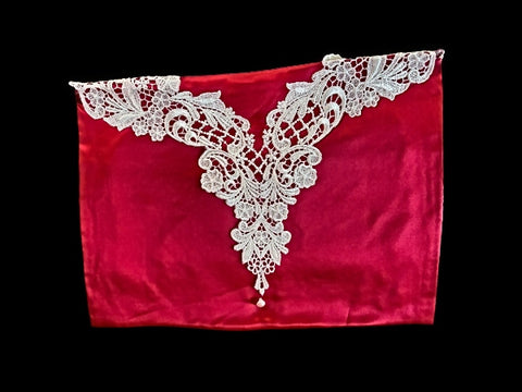 Pure Silk and Nottingham Lace Lingerie/Travel Bag with Pearl Button - LBG268