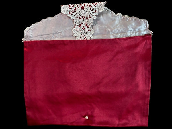 Pure Silk and Nottingham Lace Lingerie/Travel Bag with Pearl Button - LBG268