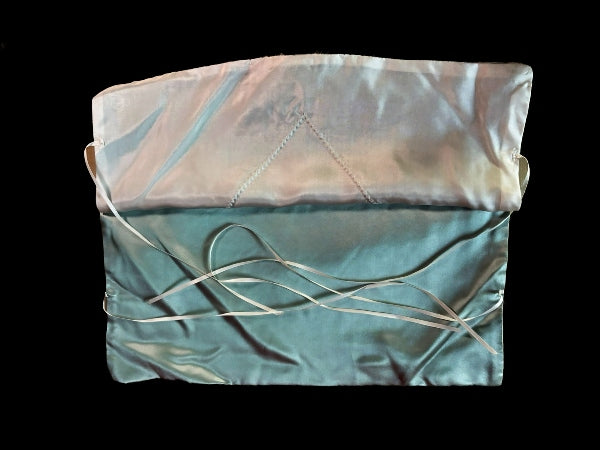 Pure Silk and Nottingham Lace Aqua Lingerie/Travel Bag  - LBG615