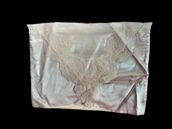 Pure Silk and Nottingham Lace Cream Lingerie/Travel Bag with Princess Diana Lace - LBG159