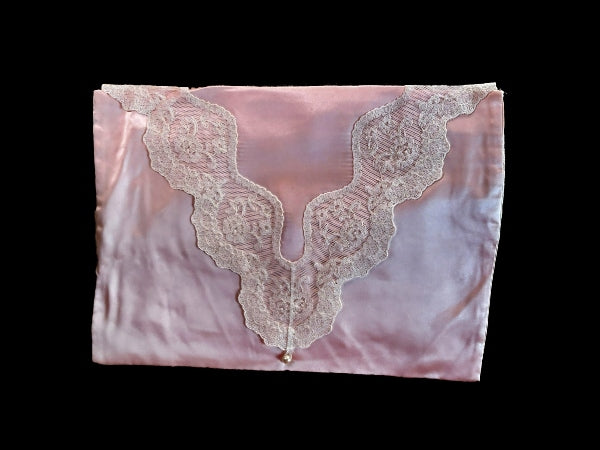 Pure Silk and Nottingham Lace Cream Lingerie/Travel Bag with Princess Diana Lace - LBG159