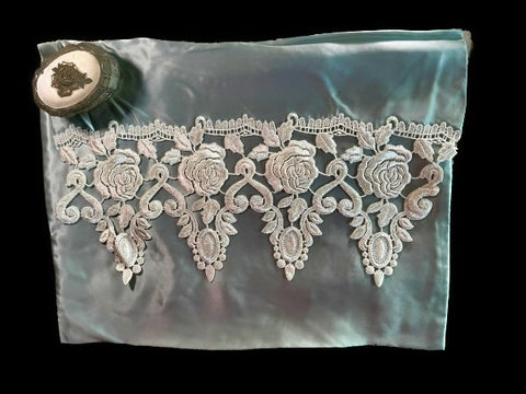 Pure Silk and Nottingham Lace Aqua Lingerie/Travel Bag  - LBG403