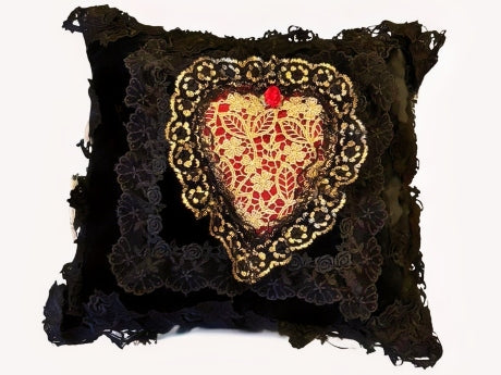 Lace Lovers Opulent Heart Cushion - LLCN3000