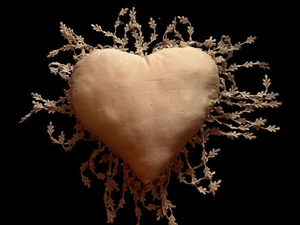 Silk and Lace Pale Purple Heart Cushion - LLHCN3