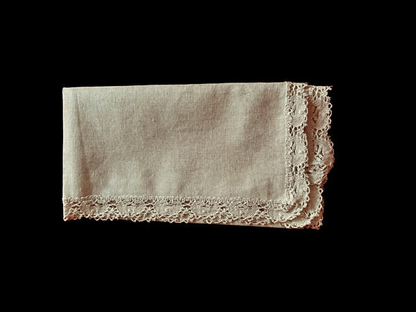 Linen and Cluny Lace Napkin - N1