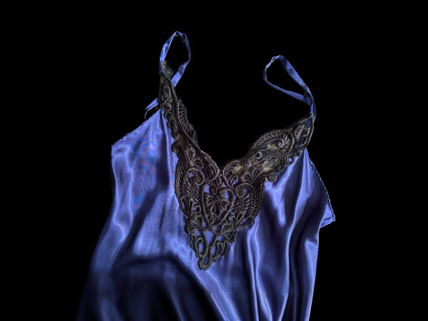 Pure Silk and Nottingham Lace Nightdress/Slip Dress - NSD000001