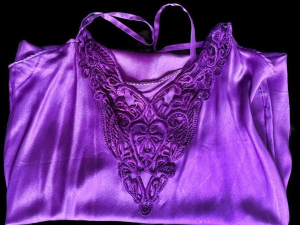 Pure Silk and Nottingham Lace Nightdress/Slip Dress - NSD000001