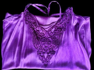 Pure Silk and Nottingham Lace Nightdress/Slip Dress - NSD000001