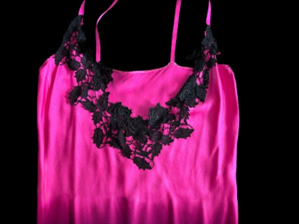Pure Silk and Nottingham Lace Nightdress/Slip Dress - NSD000001