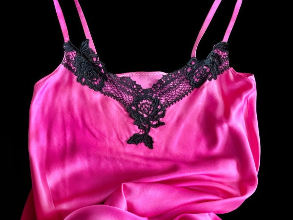 Pure Silk and Nottingham Lace Nightdress/Slip Dress - NSD000001