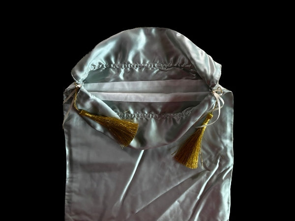Pale Aqua Pure Silk Shoe Bag - SB1