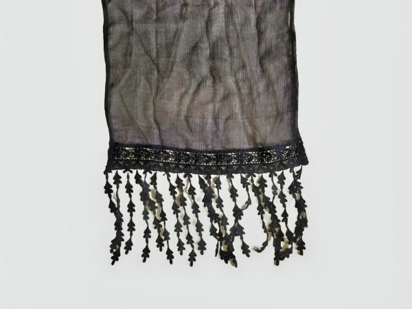 Plain Silk Chiffon Drippy Scarf - SF503