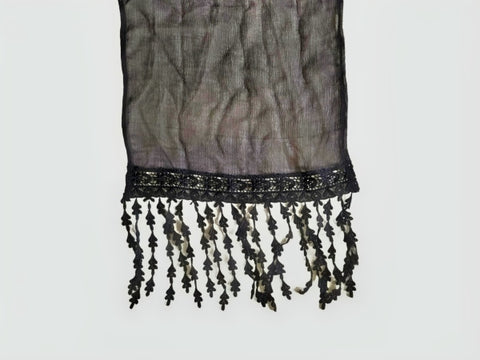 Plain Silk Chiffon Drippy Scarf - SF503