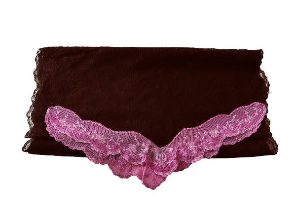 Black and Pink Nottingham Lace Scarf - SF2016