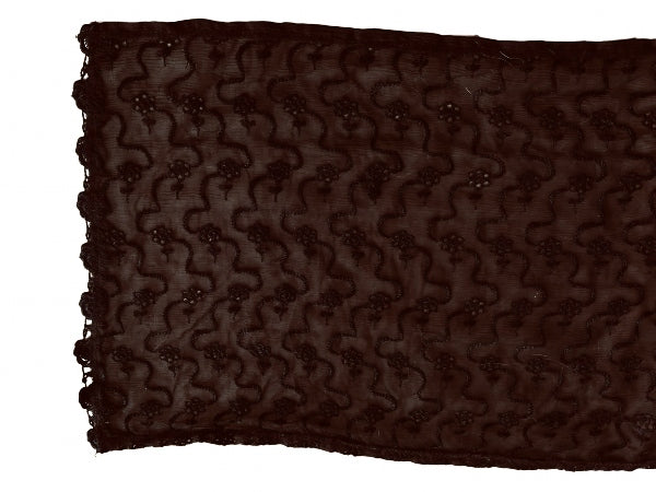 Black Flowers Silk Chiffon Scarf - SF2015