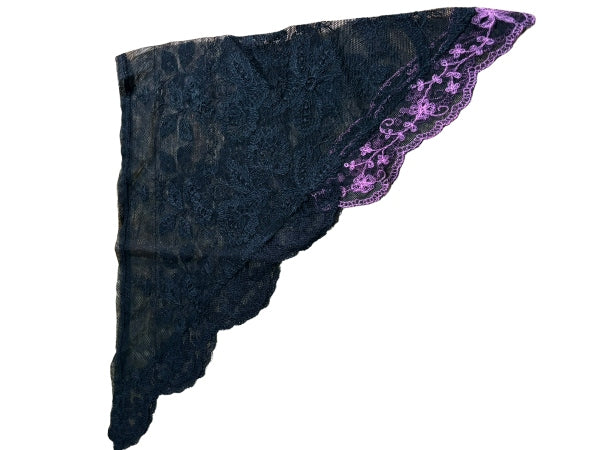 Fuschia Trim Lace Neck Shawl - SH20253